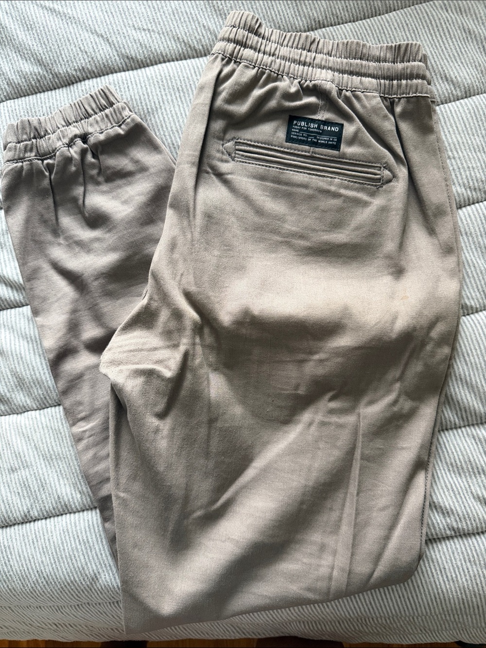 Publish Khaki/Tan Elastic Waist Chino Pants